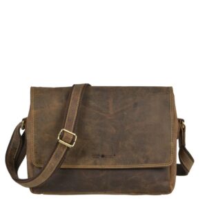 Umhängetasche Leder 33x25cm "Vintage" antikbraun Greenburry 1731-25