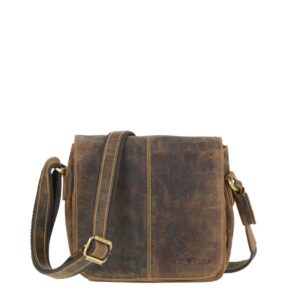 Umhängetasche Leder 24x21cm "Vintage" antikbraun Greenburry 1724-25