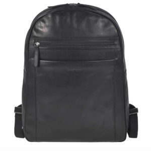 Rucksack Leder 34x46cm "Pure Black" schwarz Greenburry 1100-20