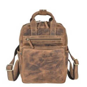 Rucksack Leder 27x31cm "Vintage" antikbraun Greenburry 1567A-25