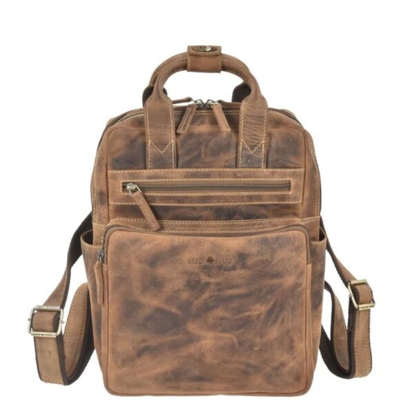 Rucksack Leder 27x31cm "Vintage" antikbraun Greenburry 1567A-25