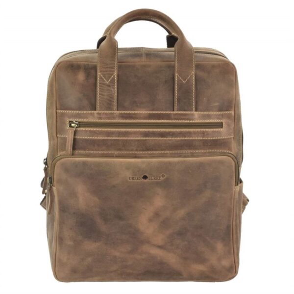 Rucksack Leder 30x36cm "Vintage" antikbraun Greenburry 1567-25
