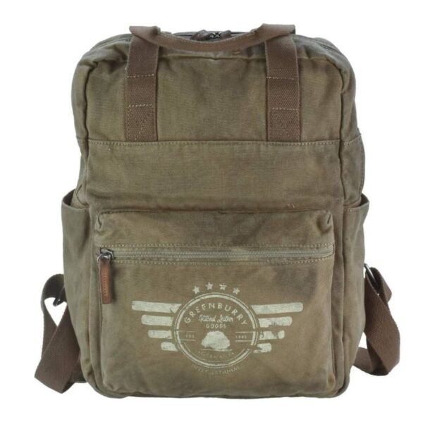 Rucksack Canvas 30x39cm "Aviator" khaki Greenburry 5911-30