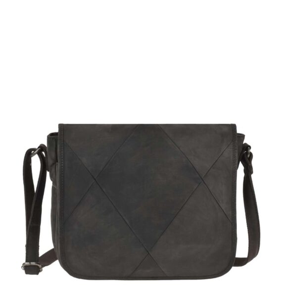 Schultertasche Leder 30x23cm Saddlebag "Vintage Revival" tabakbraun Greenburry 2061-22