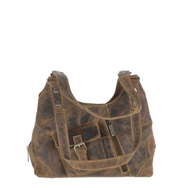 Shopper Leder 31x27cm "Vintage" antikbraun Greenburry 1917-25