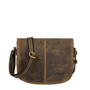 Umhängetasche Leder 26x23cm "Vintage" antikbraun Greenburry 1723M-25