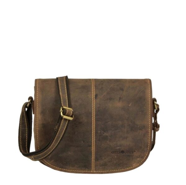 Umhängetasche Leder 26x23cm "Vintage" antikbraun Greenburry 1723M-25