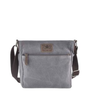 Schultertasche Hanf 26x24cm "Vintage Hemp" grau Greenburry 5927-29