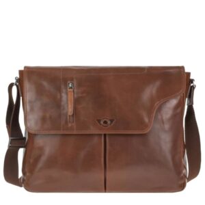 Umhängetasche Leder 40x32cm Messenger Bag Damen Herren Schultasche Schultertasche für Business und Freizeit "Waxy Vintage"