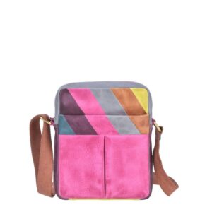 Umhängetasche Leder 22x27cm "Candy Shop" pink bunt Greenburry 868-77