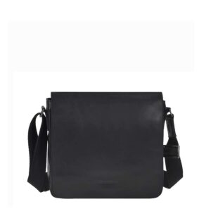Umhängetasche Leder 26x23cm "Pure Black" schwarz Greenburry 1107-20