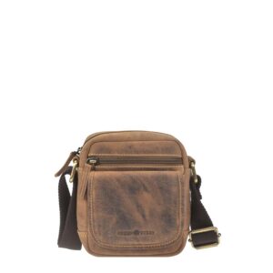 Umhängetasche Leder 15x17cm "Vintage" antikbraun Greenburry 1557-25