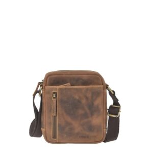 Umhängetasche Leder 18x21cm "Vintage" antikbraun Greenburry 1556-25