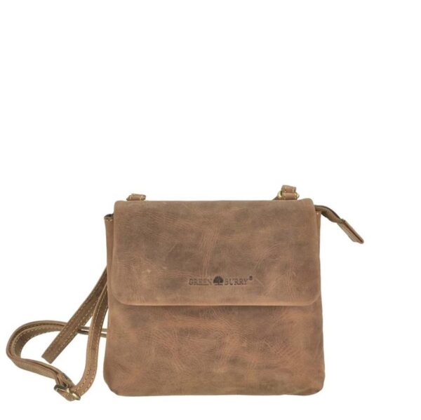 Schultertasche Leder 19x17cm "Vintage" antikbraun Greenburry 1583-25