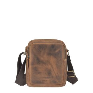 Umhängetasche Leder 21x25cm "Vintage" antikbraun Greenburry 1555-25