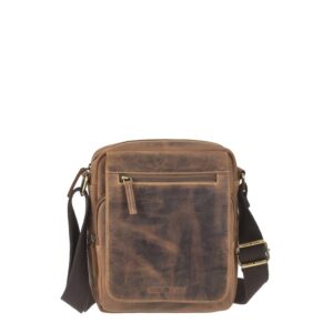 Umhängetasche Leder 21x25cm "Vintage" antikbraun Greenburry 1554-25