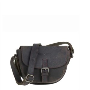 Umhängetasche Leder 22x15cm "Vintage Revival" tabakbraun Greenburry