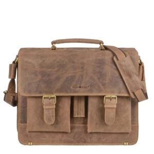 Aktentasche Leder 39x31cm "Vintage" antikbraun Greenburry 1722-25