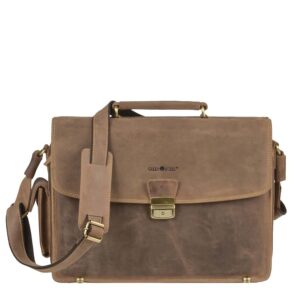 Aktentasche Leder 43x29cm "Vintage" antikbraun Greenburry 1718-25
