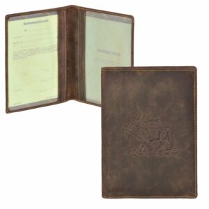 Jagdscheinetui Leder "Vintage Hunting" Hirsch antikbraun Greenburry