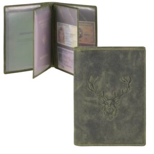 Jagdscheinetui Leder 3teilig "Vintage Hunting" Royal Stag Hirsch oliv Greenburry