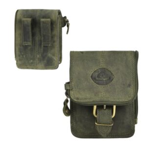 Gürteltasche Leder 10x13cm "Vintage" oliv Greenburry 326-30