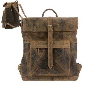 Rucksack Leder 40x40cm "Vintage" antikbraun Greenburry 1671-25