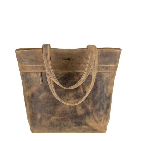 Shopper Leder 39x31cm "Vintage" antikbraun Greenburry 1628-25
