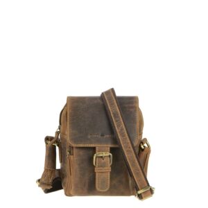 Umhängetasche Leder 16x21cm "Vintage" antikbraun Greenburry 1651-25