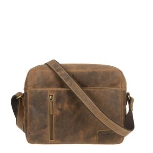 Umhängetasche Leder 32x25cm "Vintage" antikbraun Greenburry 1653-25