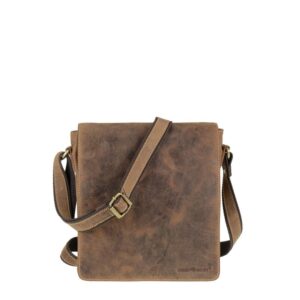 Umhängetasche Leder 23x26cm "Vintage" antikbraun Greenburry 1636-25