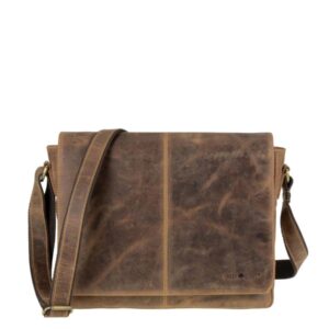 Umhängetasche Leder 35x27cm "Vintage" antikbraun Greenburry 1631-25