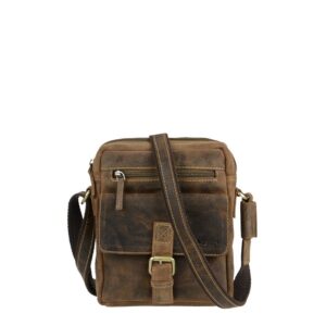 Umhängetasche Leder 19x24cm "Vintage" antikbraun Greenburry 1663-25