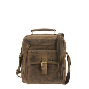 Umhängetasche Leder 25x27cm "Vintage" antikbraun Greenburry 1665-25