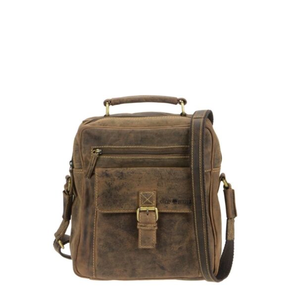 Umhängetasche Leder 25x27cm "Vintage" antikbraun Greenburry 1665-25