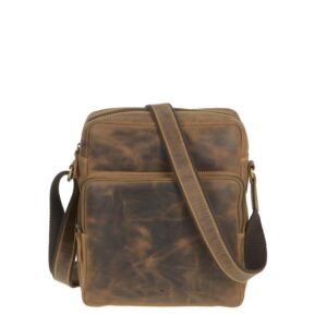 Umhängetasche Leder 24x29cm "Vintage" antikbraun Greenburry 1654-25