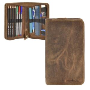 Stiftetui Leder "Vintage" antikbraun 1575-25 | Greenburry,de