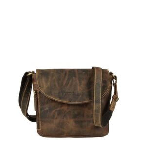 Schultertasche Leder 23x20cm "Vintage" antikbraun Greenburry 1727-25