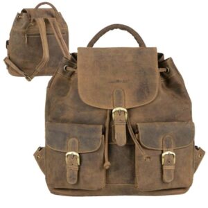 Rucksack Leder 38x40cm "Vintage" antikbraun Greenburry 1711-25