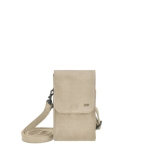 Bear Design Handytasche Leder zum Umhängen "Robbie", Handy-Umhängetasche, Damen, mit Gürtelschlaufe, als Crossover Tasche, feather (beige)