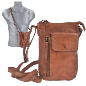 Handytasche Leder zum Umhängen "Senna" cognac Bear Design CL42240-cognac