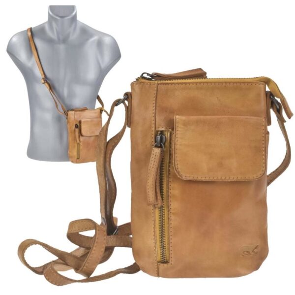 Handytasche Leder zum Umhängen "Senna" gelb Bear Design CL42240-yellow