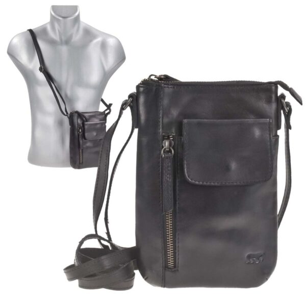 Handytasche Leder zum Umhängen "Senna" schwarz Bear Design CL42240-black
