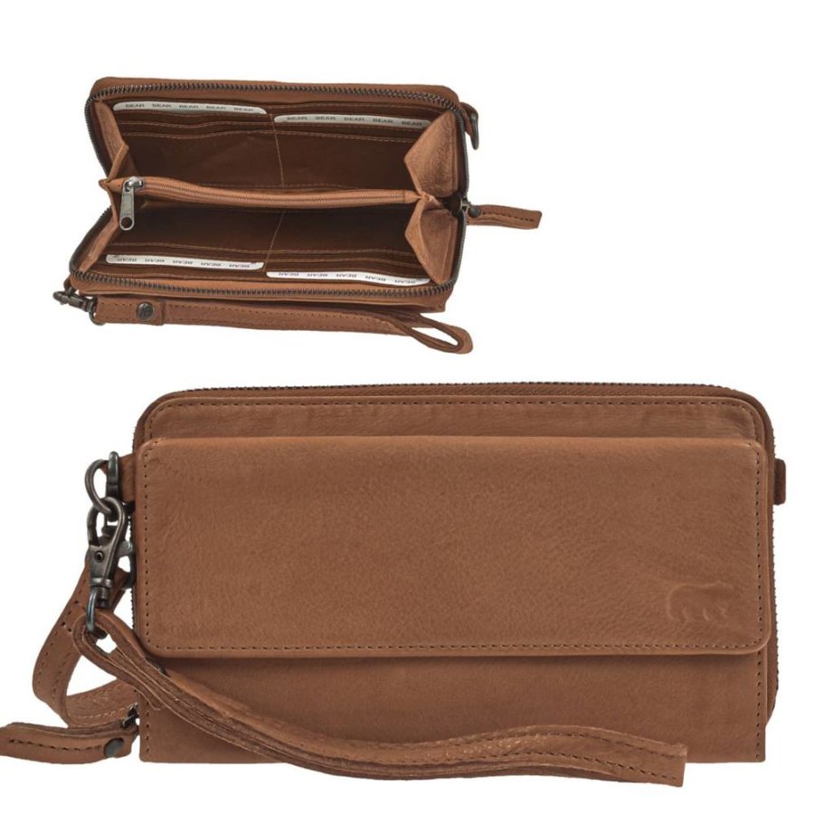 handytasche zum umhaengen leder mit geldboerse lilian cognac braun