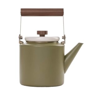 Barebones Teekanne Kaffekanne 3,2L "Emaille" olive 2-Tone-creme im Vintage Retro Stil Outdoor Camping Bushcraft
