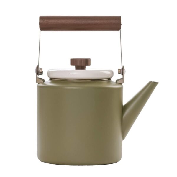 Barebones Teekanne Kaffekanne 3,2L "Emaille" olive 2-Tone-creme im Vintage Retro Stil Outdoor Camping Bushcraft