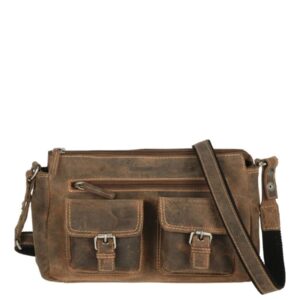 Schultertasche Leder 27x15cm "Vintage" antikbraun Greenburry 1769-25