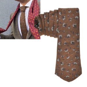 Krawatte "Flower Finesse" 8cm brown (braun)