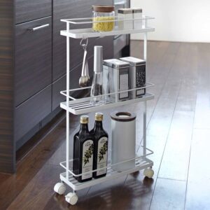 Küchenwagen 12x66x38cm schmal auf Rollen "Tower" weiß Yamazaki Home 7151