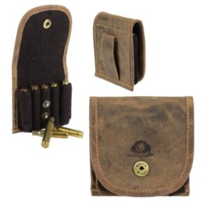 Munitionstasche Leder 10x10cm 5er "Vintage Hunting" antikbraun Greenburry
